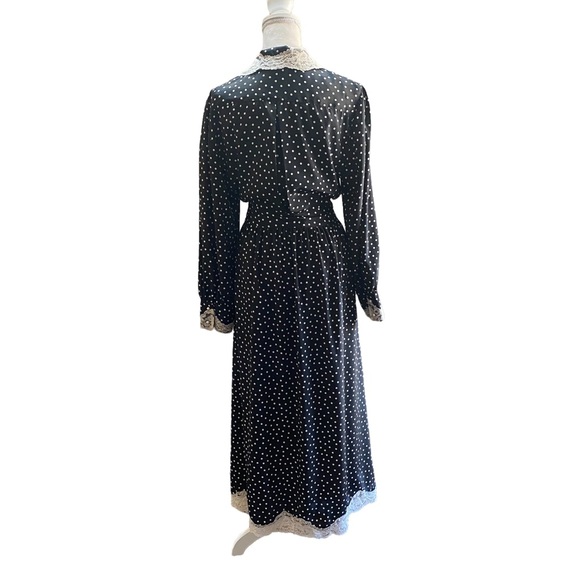Vintage Victoria’s Secret Gold Label Long Robe with Polka Dots - Picture 7 of 11
